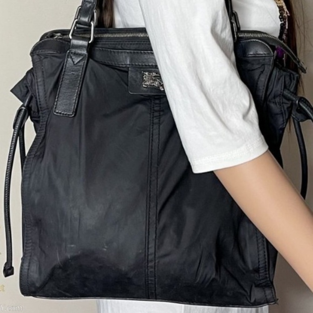 Burberry Buckleigh Black Vinyl Tote